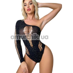 Боді Star Night One Shoulder Sparkle Rhinestone Bodysuit, чорне - Фото №1