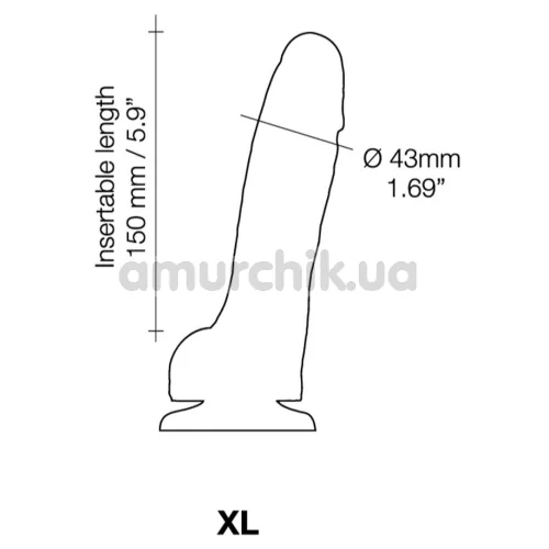 Фаллоимитатор Strap-On-Me Sliding Skin Realistic Dildo XL, черный