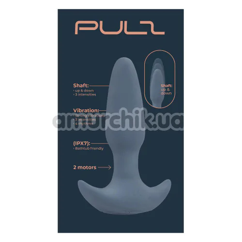 Анальная пробка с вибрацией и толчками Pulz Phoebe, синяя