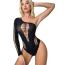 Боди Star Night One Shoulder Sparkle Rhinestone Bodysuit, черное - Фото №1