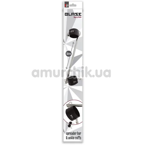 Фиксаторы для ног Blaze Luxury Fetish Spreader Bar & Ankle Cuffs, черные