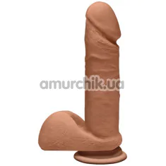 Фаллоимитатор The D Perfect D 7 Inch With Balls Ultraskyn, светло-коричневый - Фото №1