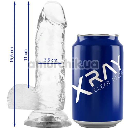 Фаллоимитатор XRAY 15.5 см, прозрачный