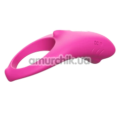 Ерекційне кільце з вібрацією Boss Series Vibro Shark, рожеве - Фото №1
