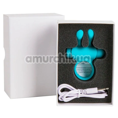 Віброкільце для члена S Pleasures Premium Rabbit Ring, бірюзове