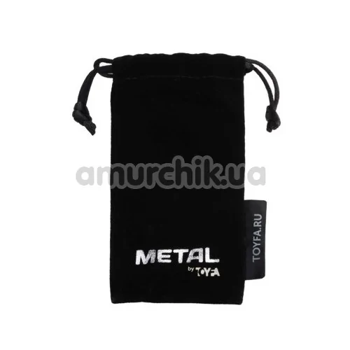 Анальна пробка з червоним кристалом Toyfa Metal 717049-9, срібна