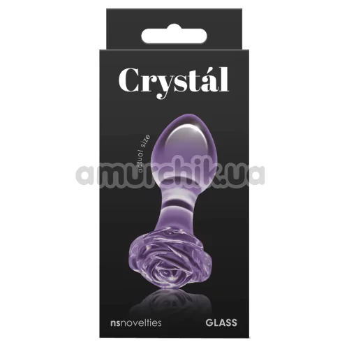 Анальная пробка Crystal Glass Rose, фиолетовая
