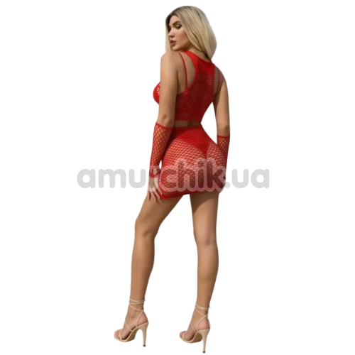 Комплект Star Night Mesh Set, червоний: топ + спідниця