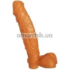 Вібратор Erolin Vibro Erogen Collection 20х4 см з мошонкою, тілесний - Фото №1