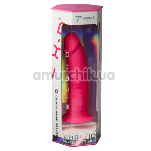 Вибратор Silexd Premium Silicone Dildo Model 2 Size 7 LRS, розовый