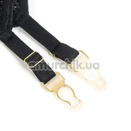 Корсет з гартерами Star Night Deep V Halter Corset, чорний