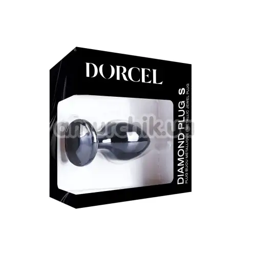 Анальная пробка с черным кристаллом Dorcel Diamond Plug S, черная