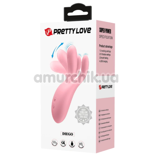 Вибратор Pretty Love Diego, розовый