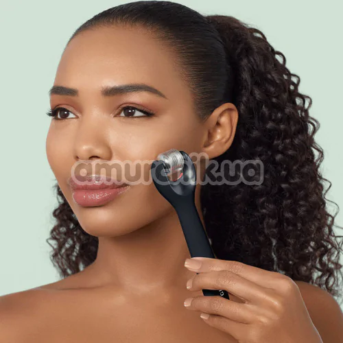 Массажер-роллер для лица с микроиглами Geske MicroNeedle Face Roller 9 in 1, черный