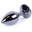 Анальна пробка із чорним кристалом Exclusivity Jewellery Dark Silver Plug, срібна - Фото №4