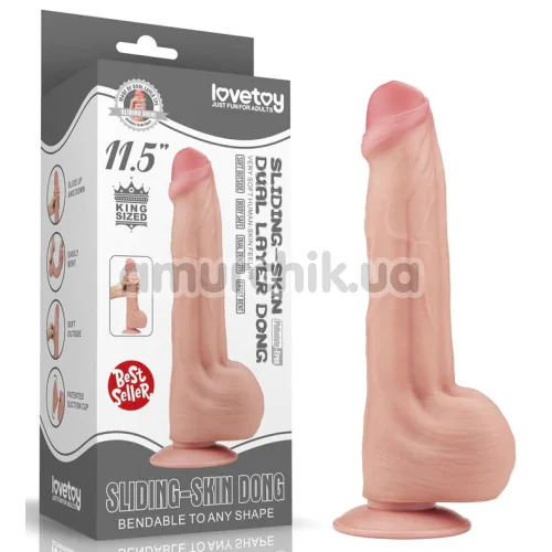 Фаллоимитатор Sliding-Skin Dual Layer Dong 11.5, телесный