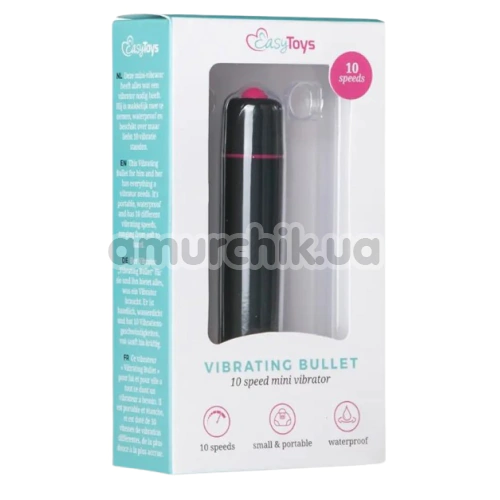 Віброкуля Easy Toys Vibrating Bullet 10 Speed Mini Vibrator, чорна