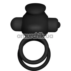 Віброкільце Power Clit Cockring Duo, чорне - Фото №1