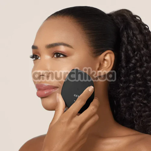 Ультразвуковой массажер-маска для лица Geske Sonic Warm & Cool Mask 9 in 1, серо-золотой