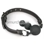 Кляп Easy Toys Pecker Gag Triple Ball Silicone Gag, чорний - Фото №1