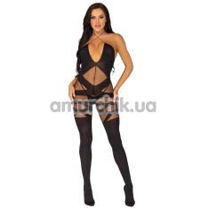 Комбинезон Leg Avenue Illusion Halter Bodystocking, черный - Фото №1