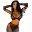 Комплект Star Night Lace Lingerie With Long Gloves, черный: бюстгальтер + трусики + перчатки - Фото №3