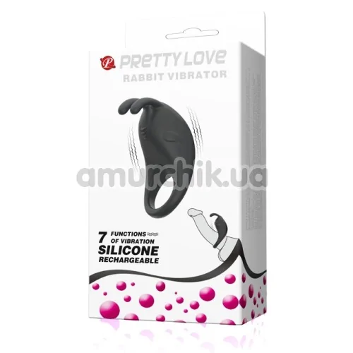 Віброкільце Pretty Love Rabbit Vibrator, чорне