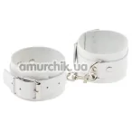 Фиксаторы для ног sLash Leather Standart Leg Cuffs, белые - Фото №1
