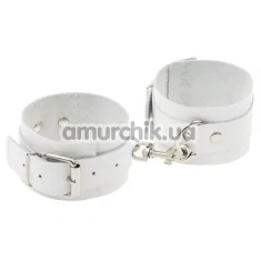 Фіксатори для ніг sLash Leather Standart Leg Cuffs, білі - Фото №1