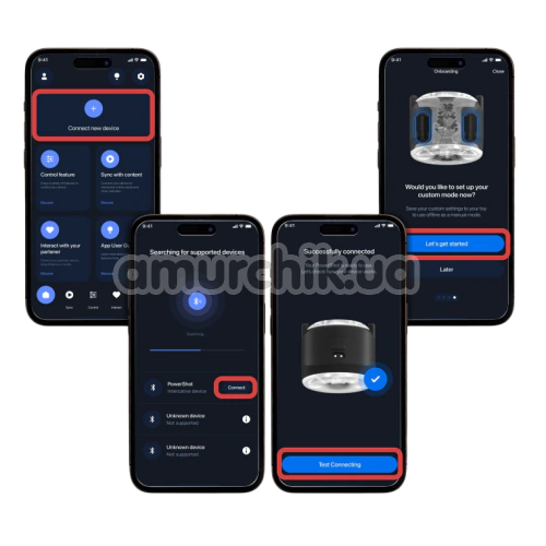 Інтерактивний мастурбатор з вібрацією Kiiroo Powershot, прозорий