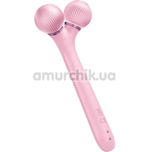Ультразвуковой массажер для лица Geske Sonic Facial Roller 4 in 1, светло-розовый