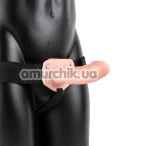 Порожнистий страпон з вібрацією Realrock Vibrating Hollow Strap-On 6, тілесний - Фото №1