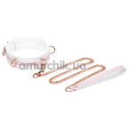 Нашийник з повідцем Liebe Seele Fairy Collar With Leas, біло-рожевий - Фото №1