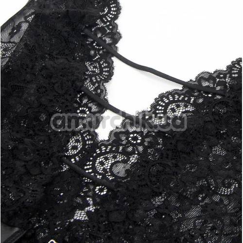 Боді з фіксаторами для рук Star Night Bodysuit With Cuffs, чорне