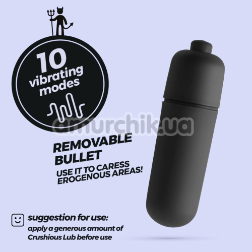 Виброкольцо для члена Crushious Daemon, черное