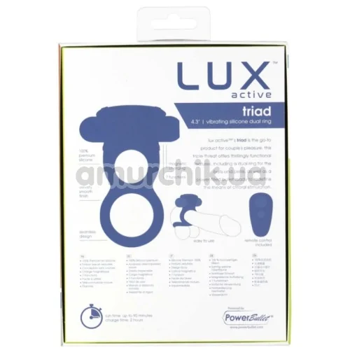 Виброкольцо для члена Lux Active Triad Vibrating Dual Cock Ring, черное