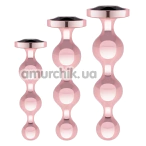 Набор анальных пробок Rosy Gold Nouveau Metal Butt Plug Set 3 Pieces, розовый - Фото №1