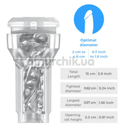 Мастурбатор Kiiroo Feel Pocket Male Masturbator PBC (Crystal Texture), прозрачный