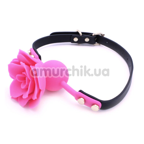 Кляп с розой DS Fetish Silicone Rose Gag, розовый