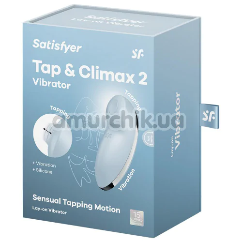 Клиторальный вибратор с пульсацией Satisfyer Tap & Climax 2, голубой