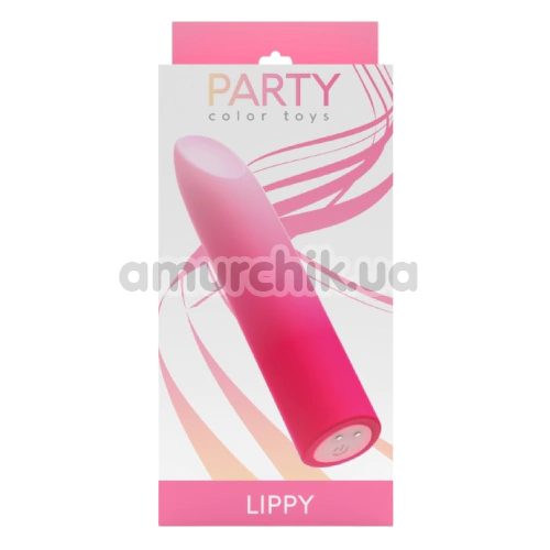 Клиторальный вибратор Party Color Toys Lippy, розово-белый
