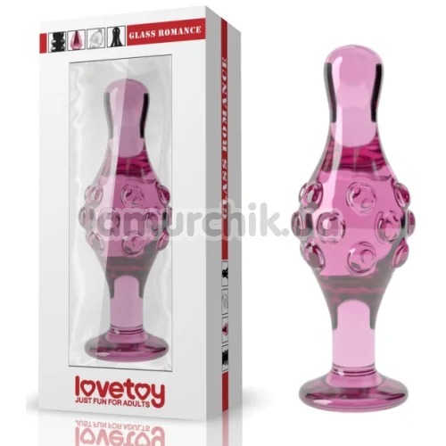 Анальна пробка Lovetoy Glass Romance GS17, рожева