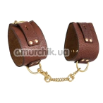 Фіксатори для рук DS Fetish Wrist Restraints Cuffs, коричневі - Фото №1