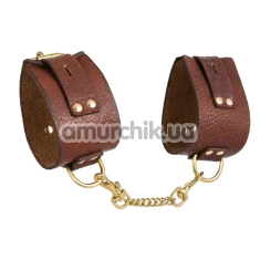 Фіксатори для рук DS Fetish Wrist Restraints Cuffs, коричневі - Фото №1