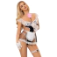 Костюм покоївки Star Night Sexy French Maid Lace Costume Set, чорно-білий: боді + спідниця + підв'язка на ногу + рукавички - Фото №2