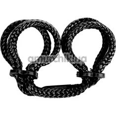 Фіксатори для рук Japanese Silk Love Rope Wrist Cuffs, чорні - Фото №1