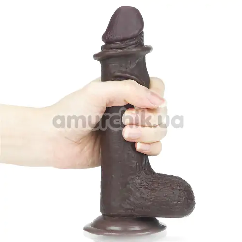 Фалоімітатор Sliding-Skin Dual Layer Dong 7, коричневий