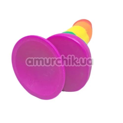 Фалоімітатор Pride Dildo з мошонкою, райдужний