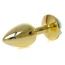 Анальная пробка с бирюзовой розочкой Exclusivity Jewellery Gold Rose Plug, золотая - Фото №2