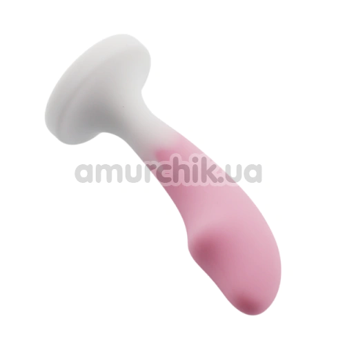 Анальная пробка с прозрачным кристаллом Anal Plug Small, бело-розовая